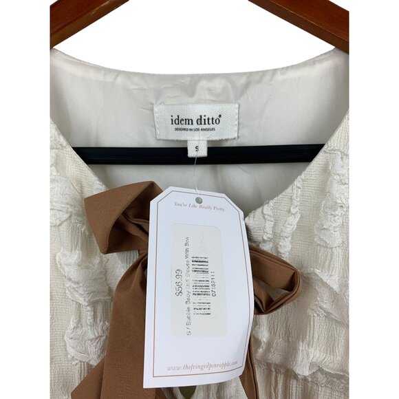 Idem Ditto Textured Romantic Bow Tie Blouse Los Angeles Design - Picture 5 of 6